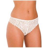 Camille Women's Three Pack Floral Lace Melody Thong in Ivory | Size: 10