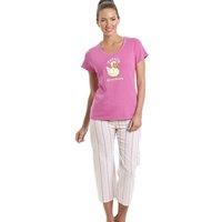 Camille Women's Duck Character Capri Cotton Pyjama Set in Pink | Size: 8-10