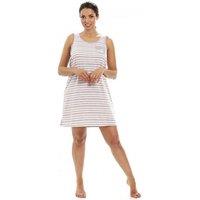 Camille Women's Lightweight Striped Sleeveless Nightie in Grey | Size: 8-10