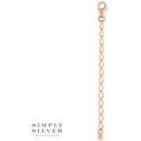 Simply Silver Women's 14ct Rose Gold Plated Sterling Silver 925 Extension Chain Necklace