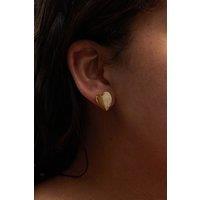 Simply Silver Women's Gold Plated Sterling Silver 925 Heart Stud Earrings