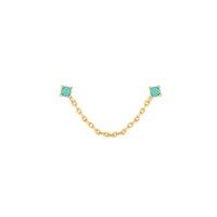 Inicio Women's 14K Real Gold Plated Chain Drop Stud Earrings - Gift Pouch