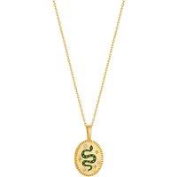 Inicio Women's 14K Real Gold Plated Serpant Pendant Necklace - Gift Pouch