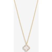 Jon Richard Women's Gold Plated & Mother of Pearl Clover Pendant Necklace