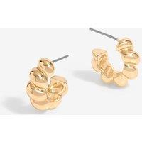 Inicio Women's Gold Plated Twisted Polished Hoops - Gift Pouch