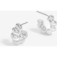 Inicio Women's Silver Plated Twisted Polished Hoops - Gift Pouch