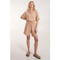 Blue Vanilla Women's Drawstring Shorts in Camel