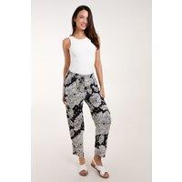 Blue Vanilla Women's Printed Trousers in Navy | Size: Small