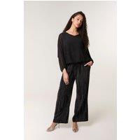 Blue Vanilla Women's Black Sparkle Wide Leg Trousers | Size: Medium/Large