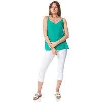 Roman Women's Cross Back V-Neck Camisole in Jade | Size: 10