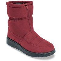 Chums Women's Wide Fit Water resistant Fabric Front Zip Boot in Dark Red | Size: 4