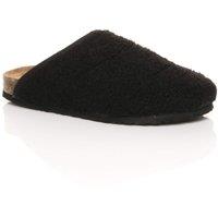 AJVANI Women's Flat Heel Footbed Mules Slippers in Black | Size: 4