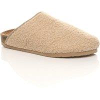 AJVANI Women's Flat Heel Footbed Mules Slippers in Beige | Size: 9
