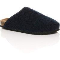 AJVANI Women's Flat Heel Footbed Mules Slippers in Navy | Size: 4