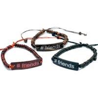 KDMD Women's Coco Slogan Bracelets - #Friends - (Set of 6)