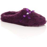 AJVANI Women's Fleece Mules Slippers in Purple | Size: 5