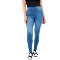 Smart Living Women's Skinny Fit Denim Jeggings with Pockets - Classic Casual Trousers in Mid Blue | Size: 12