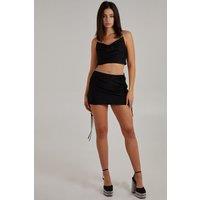 Pink Vanilla Women's Diamante Strap Cowl Neck top in Black | Size: Medium