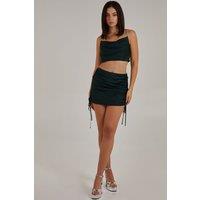 Pink Vanilla Women's Diamante Strap Cowl Neck top in Bottle Green | Size: Small