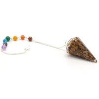 KDMD Women's Orgonite Power Chakra Pendulum - Tiger Eye in Brown