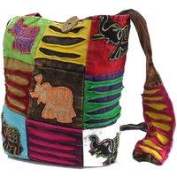 KDMD Women's Ethnic Sling Bag - Chocolate / Elephant