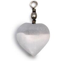 KDMD Women's Selenite Heart Pendant in Grey