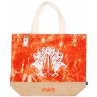 KDMD Women's All Natural Bag - Orange Stonewash - Namaste Hand - Peace