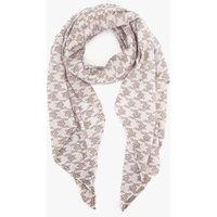 Sarta Women's Melody Lightweight Houndstooth Foil Scarf - Cream