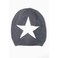 Sarta Women's Skylar Beanie Hat - Dark Grey, Star in Dark Grey