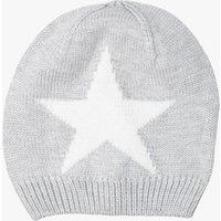 Sarta Women's Light Grey Wool Blend Star Detail Hat