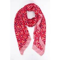 Sarta Women's Paulie Lightweight Scarf - Red, Floral Mosaic in Red