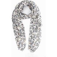 Sarta Women's Marie Lightweight Scarf - White, Floral Foil in White