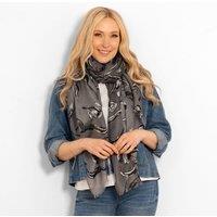 Sarta Women's Ashley Lightweight Scarf - Grey, Large Floral in Grey