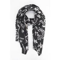 Sarta Women's Minnie Vintage Floral Midweight Scarf - Black