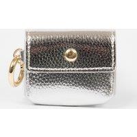 Etre Women's Asher Wireless Earbuds Case Metallic Faux Leather in Silver