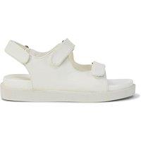 XY London Women's 'Asher' Double Strap Flat Platform Heel Dad Sandals in White | Size: 3