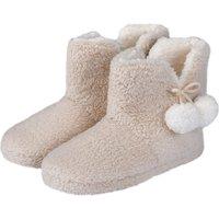 Smart Living Women's Teddy Fleece Bootie Slippers in Natural | Size: Large