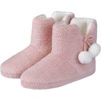 Smart Living Women's Teddy Fleece Bootie Slippers in Pink | Size: Small