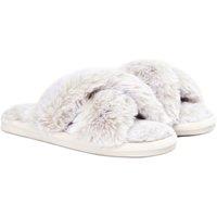 Smart Living Women's Faux Rabbit Fur Slippers in Natural | Size: Small