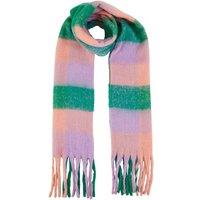 Yumi Women's Purple & Green Check Fluffy Scarf