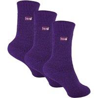 THMO Women's 3 Pairs Lined Thermal Socks in Purple | Size: 4-5