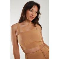Pink Vanilla Women's Tailored Bralette in Camel | Size: Medium