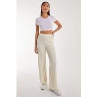 Pink Vanilla Women's Soft Brushed Rib Flares in Ivory | Size: Large