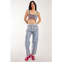 Pink Vanilla Women's Metallic Silver Foil Coated Jeans | Size: 10