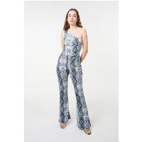 Pink Vanilla Women's Black Snake Print Flare Trousers | Size: Small