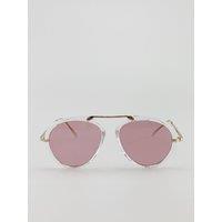 SVNX Women's Clear Frame Aviator Sunglasses in Black