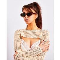 SVNX Women's Angular Frame Cat Eye Sunglasses in Brown
