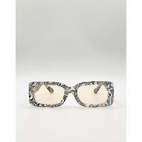 SVNX Women's Zebra Print Square Frame Sunglasses