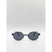 SVNX Women's Retro Round Sunglasses in Black