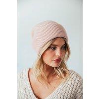 SVNX Women's Ribbed Beanie Hat In Pink in Baby Pink